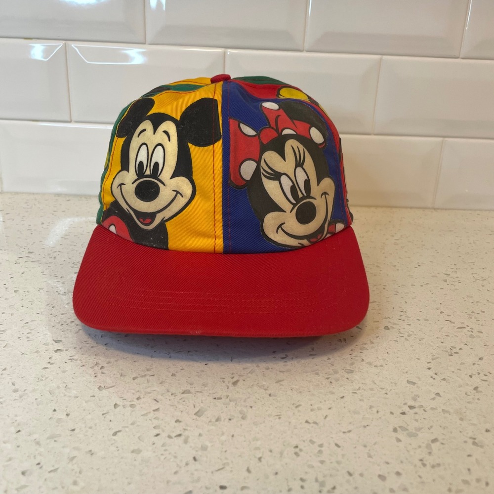 Vintage Disney Goofy's Hat Co Snapback Mickey Minnie Goofy Pluto Colorblock Cap